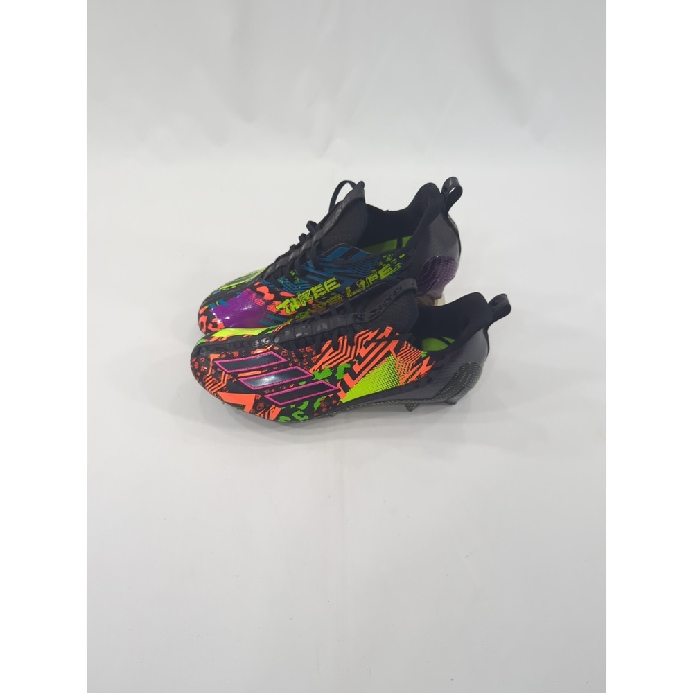 New No Box Adidas Adizero Mismatch Football Cleats Black/Multi‎ Men's Size 13